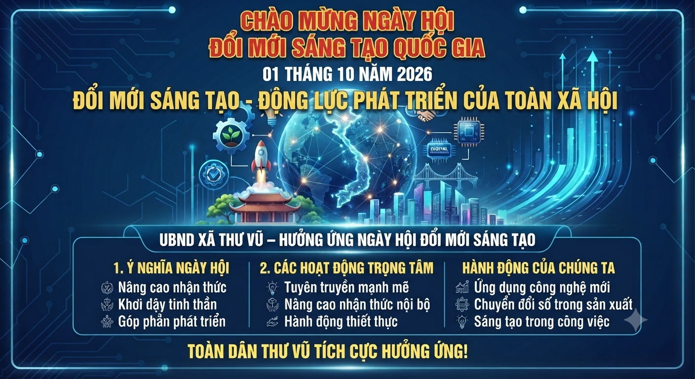 Chào mừng Ngày hội Đổi mới sáng tạo quốc gia (01/10/2026): Thúc đẩy tư duy sáng tạo, góp phần phát triển kinh tế - xã hội địa phương bền vững