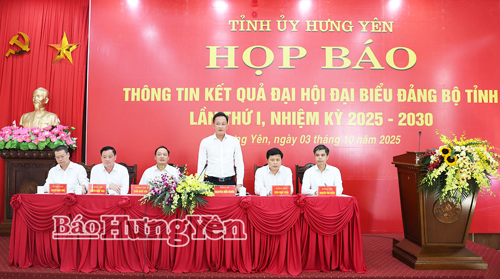 Thông báo nhanh kết quả Đại hội đại biểu Đảng bộ tỉnh Hưng Yên lần thứ I, nhiệm kỳ 2025 - 2030.