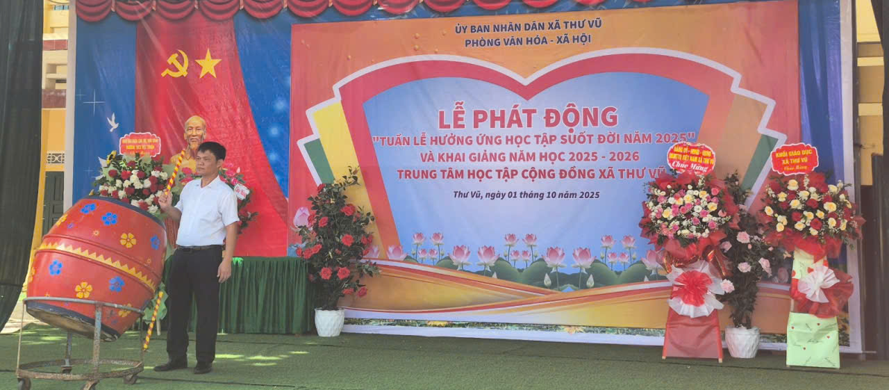 Lễ phát động “Tuần lễ hưởng ứng học tập suốt đời năm 2025” và Khai giảng năm học 2025 – 2026 Trung tâm học tập cộng đồng xã Thư Vũ