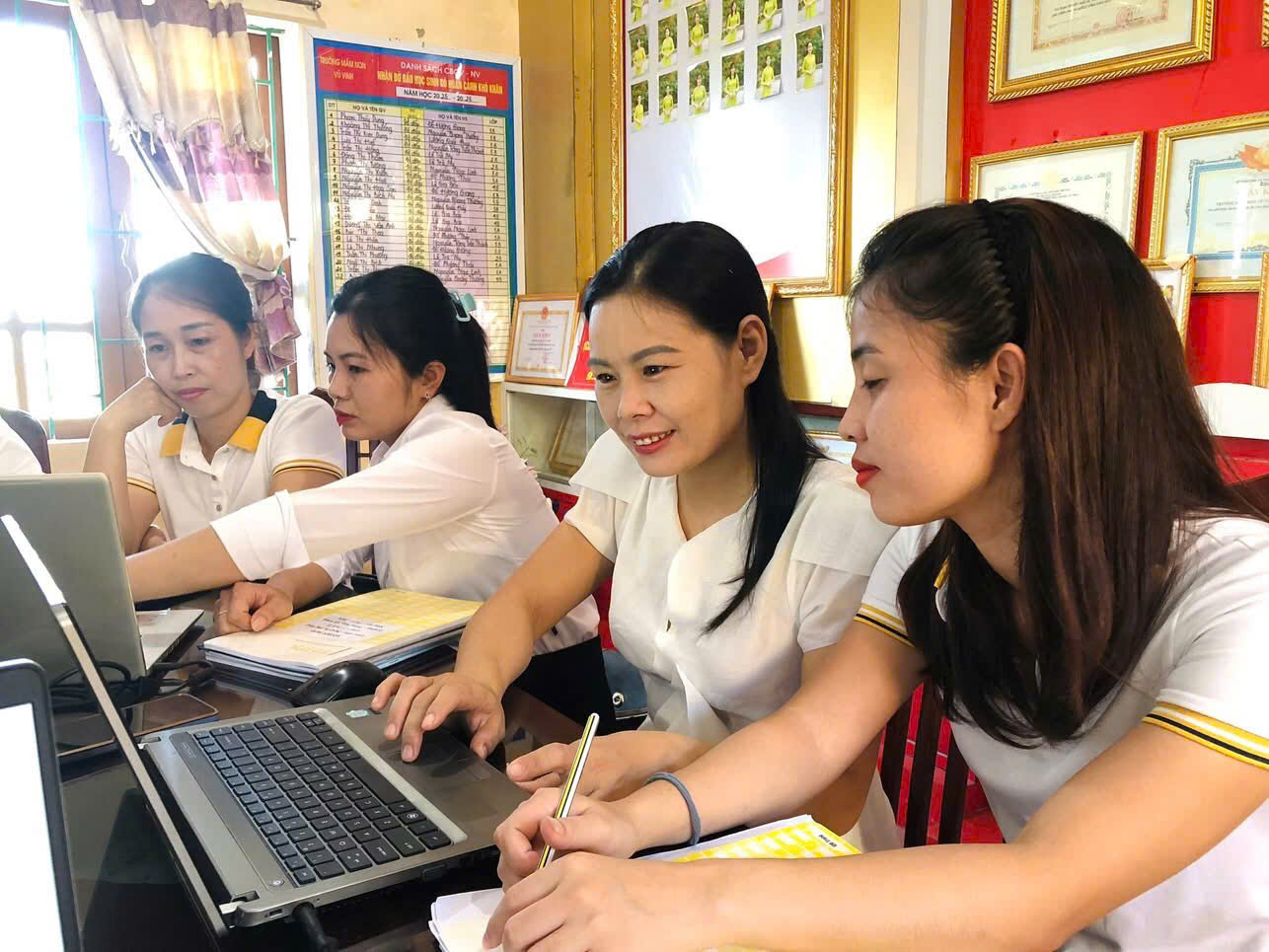 TRƯỜNG MẦM NON VŨ VINH TỔ CHỨC TẬP HUẤN ỨNG DỤNG CNTT TRONG GIẢNG DẠY VÀ QUẢN LÝ CHUYÊN MÔN