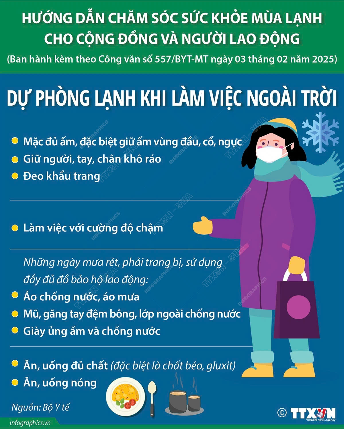 HƯỚNG DẪN CHĂM SÓC SỨC KHỎE MÙA LẠNH  CHO CỘNG ĐỒNG VÀ NGƯỜI LAO ĐỘNG