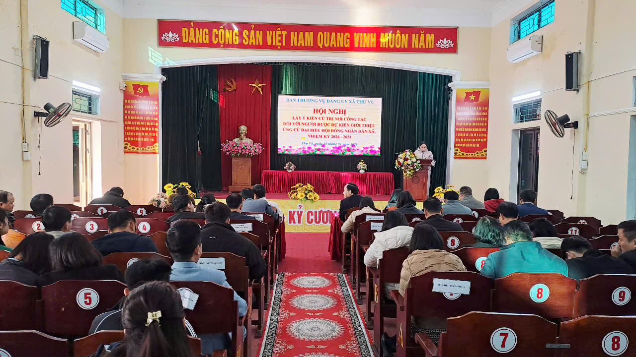 Thường trực Đảng ủy Xã Thư Vũ tổ chức hội nghị xin ý kiến cử tri nơi công tác đối với người được dự kiến giới thiệu ứng cử đại biểu Hội đồng nhân dân xã nhiệm kỳ 2026–2031