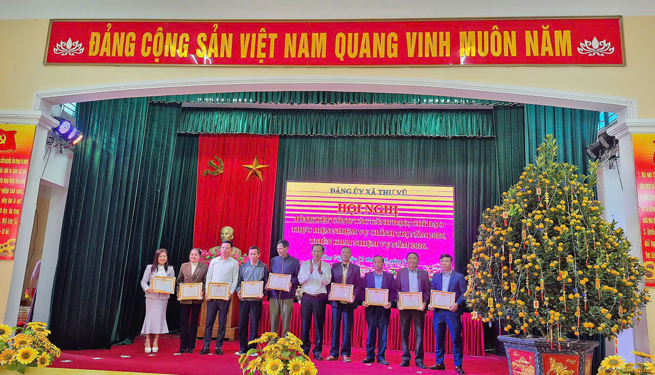 Đảng ủy xã Thư Vũ tổng kết công tác lãnh đạo chỉ đạo thực hiện nhiệm vụ chính trị năm 2025, triển khai nhiệm vụ năm 2026