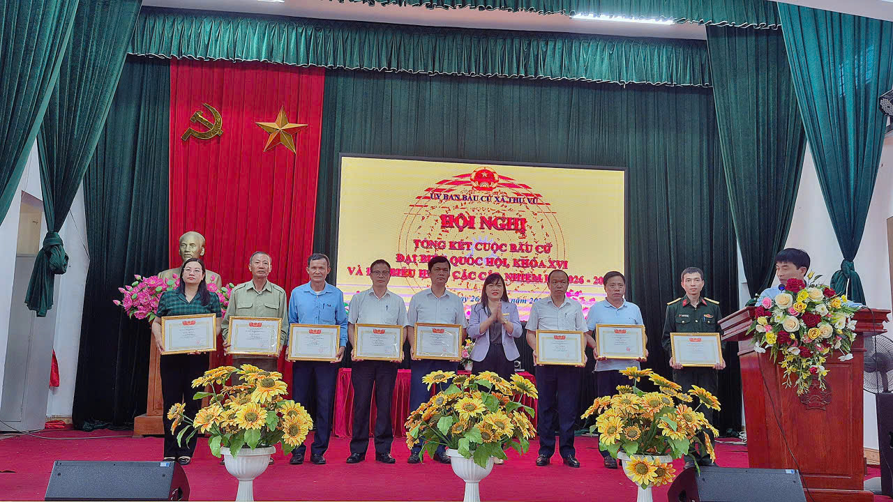 Xã Thư Vũ tổ chức Hội nghị Tổng kết công tác bầu cử đại biểu Quốc hội khóa XVI và đại biểu HĐND các cấp nhiệm kỳ 2026-2031