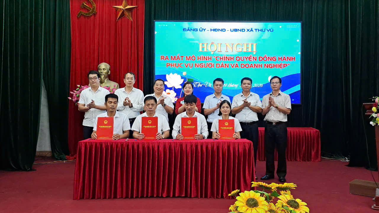 Xã Thư Vũ ra mắt mô hình “Chính quyền đồng hành, phục vụ người dân và doanh nghiệp”