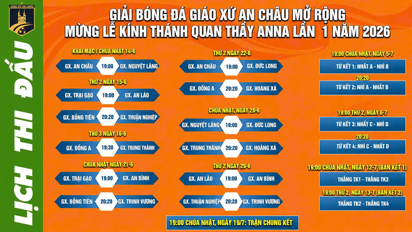 FC TRẠI GẠO THẮNG ĐẬM 9-0 TRONG NGÀY RA QUÂN GIẢI BÓNG ĐÁ GIÁO XỨ AN CHÂU MỞ RỘNG 2026