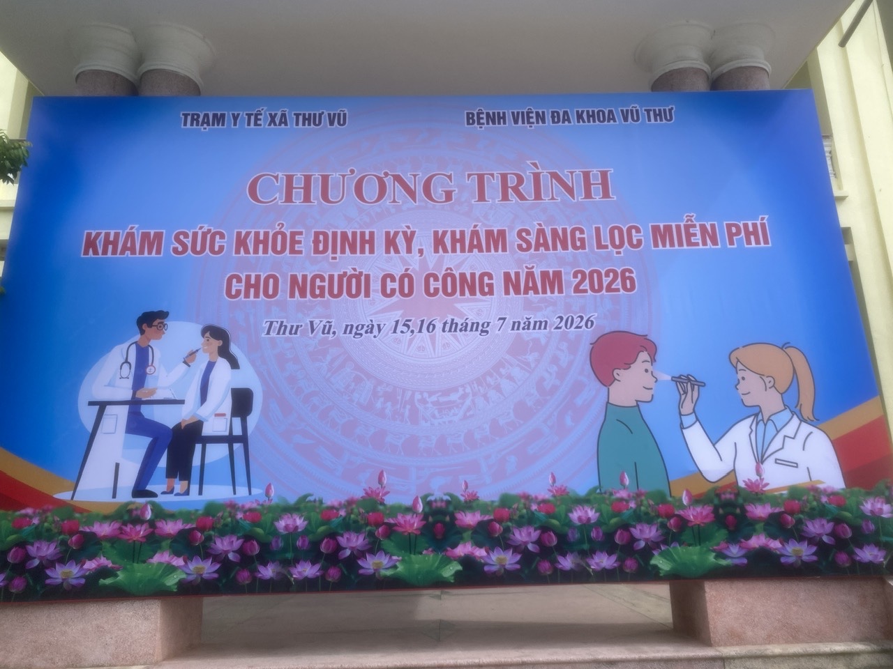 TRẠM Y TẾ XÃ THƯ VŨ KHÁM SỨC KHỎE TRI ÂN NGƯỜI CÓ CÔNG NHÂN NGÀY 27/7