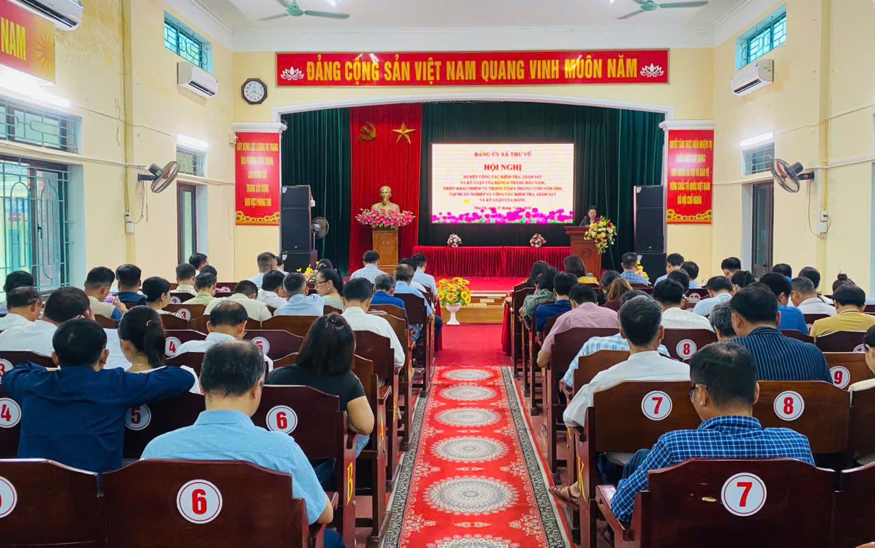ĐẢNG ỦY XÃ THƯ VŨ: TỔ CHỨC HỘI NGHỊ SƠ KẾT VÀ TẬP HUẤN CÔNG TÁC KIỂM TRA, GIÁM SÁT ĐẢNG NĂM 2026