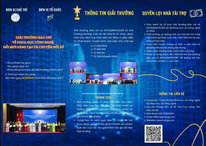 Giải thưởng báo chí về khoa học công nghệ, đổi mới sáng tạo và chuyển đổi số