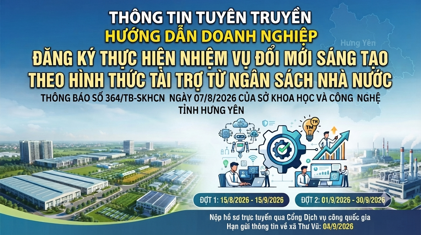 TUYÊN TRUYỀN, HƯỚNG DẪN DOANH NGHIỆP ĐĂNG KÝ THỰC HIỆN NHIỆM VỤ ĐỔI MỚI SÁNG TẠO THEO HÌNH THỨC TÀI TRỢ TỪ NGÂN SÁCH NHÀ NƯỚC